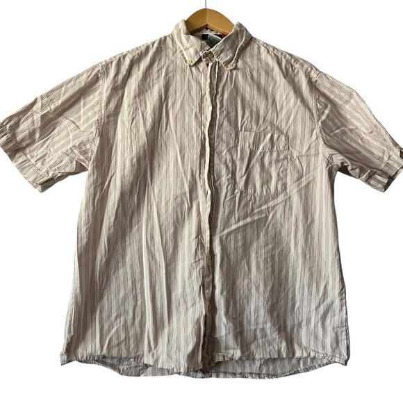 Old Navy Mens Striped Button Down Short Sleeve Shirt Casual Regular Fit Sz Small - Picture 1 of 6